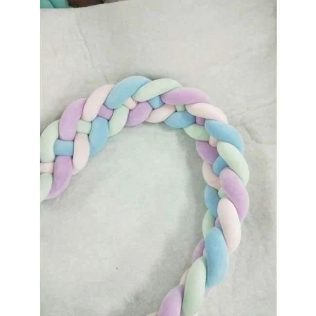 4 Zöpfe 2 Meter Knot Weiche Babybett Stoßstange Krippe Seiten Neugeborenen Krippe Pad Schutz Kinderbett Stoßstangen Bettwäsche für Kleinkinder