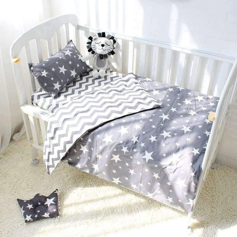 3Pcs Baumwolle Krippe Bettwäsche Kit Für Jungen Mädchen Cartoon Baby Bettwäsche Set Enthält Kissenbezug Bettlaken Bettbezug Ohne Füllstoff