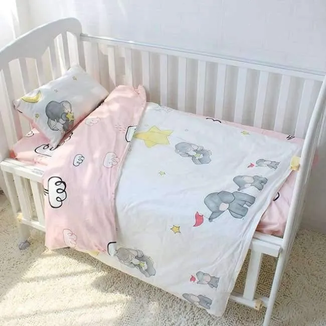 3Pcs Baumwolle Krippe Bettwäsche Kit Für Jungen Mädchen Cartoon Baby Bettwäsche Set Enthält Kissenbezug Bettlaken Bettbezug Ohne Füllstoff