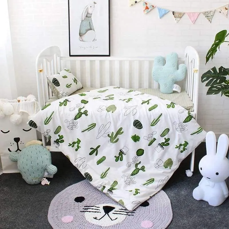 3Pcs Baumwolle Krippe Bettwäsche Kit Für Jungen Mädchen Cartoon Baby Bettwäsche Set Enthält Kissenbezug Bettlaken Bettbezug Ohne Füllstoff