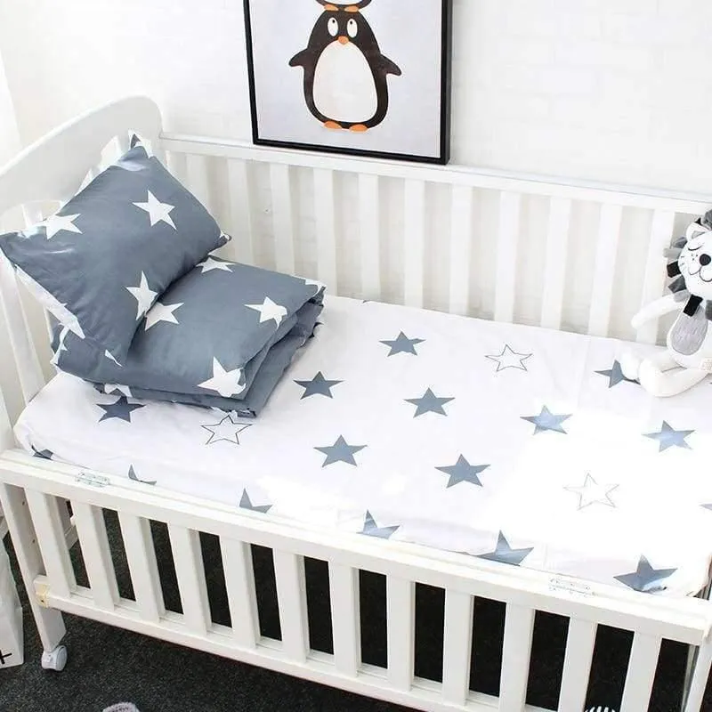 3Pcs Baumwolle Krippe Bettwäsche Kit Für Jungen Mädchen Cartoon Baby Bettwäsche Set Enthält Kissenbezug Bettlaken Bettbezug Ohne Füllstoff