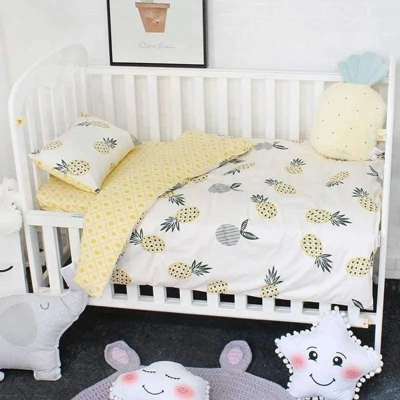 3Pcs Baumwolle Krippe Bettwäsche Kit Für Jungen Mädchen Cartoon Baby Bettwäsche Set Enthält Kissenbezug Bettlaken Bettbezug Ohne Füllstoff