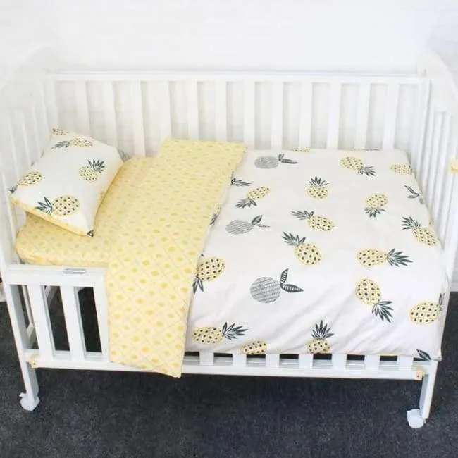3Pcs Baumwolle Krippe Bettwäsche Kit Für Jungen Mädchen Cartoon Baby Bettwäsche Set Enthält Kissenbezug Bettlaken Bettbezug Ohne Füllstoff