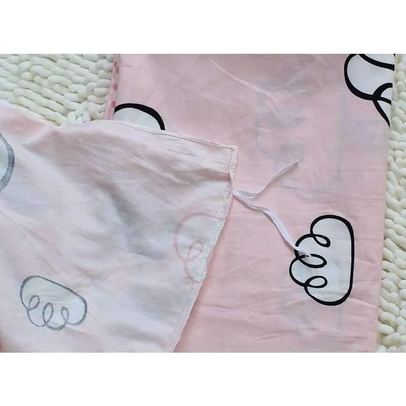 3pcs set Reine Baumwolle Baby Bettwäsche Set Elefanten Muster Baby Bettwäsche Für Mädchen Einschließlich Bettbezug Kissenbezug Flaches Blatt