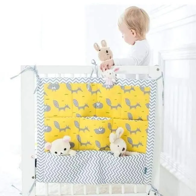 Bett hängen Aufbewahrungstasche Babybett Bett Marke Baby Baumwolle Crib Organizer 50 * 60cm Spielzeug Windeltasche für Kinderbett Bettwäsche Set