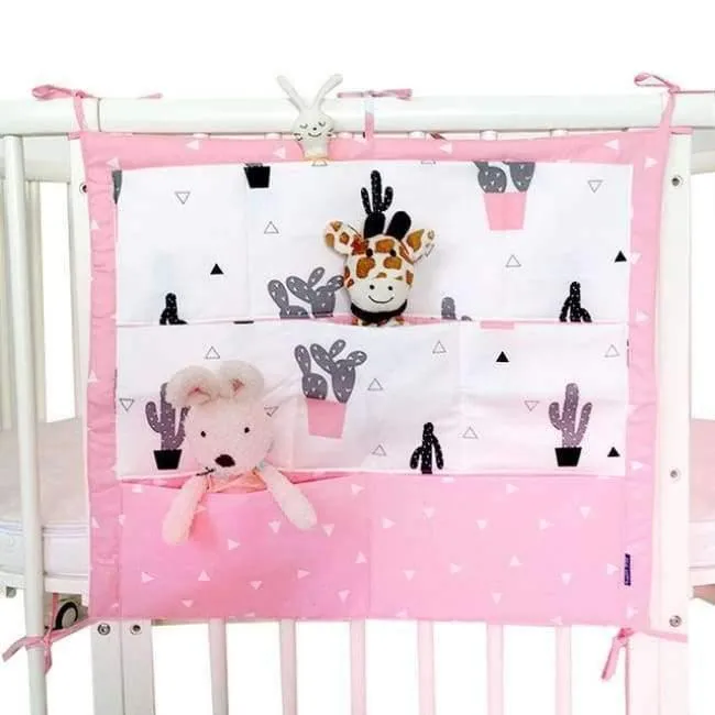 Bett hängen Aufbewahrungstasche Babybett Bett Marke Baby Baumwolle Crib Organizer 50 * 60cm Spielzeug Windeltasche für Kinderbett Bettwäsche Set