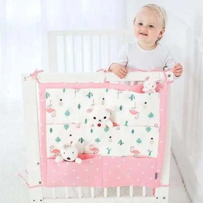 Bett hängen Aufbewahrungstasche Babybett Bett Marke Baby Baumwolle Crib Organizer 50 * 60cm Spielzeug Windeltasche für Kinderbett Bettwäsche Set