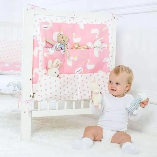 Bett hängen Aufbewahrungstasche Babybett Bett Marke Baby Baumwolle Crib Organizer 50 * 60cm Spielzeug Windeltasche für Kinderbett Bettwäsche Set