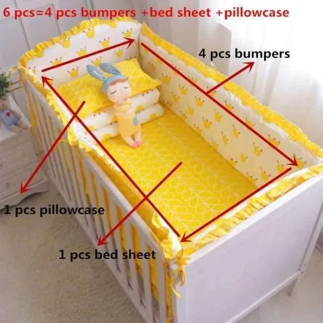 6pcs / set Blau Universum Design Krippe Bettwäsche Set Baumwolle Kleinkind Baby-bettwäsche Enthalten Babybett Stoßstangen Bettlaken kissenbezug