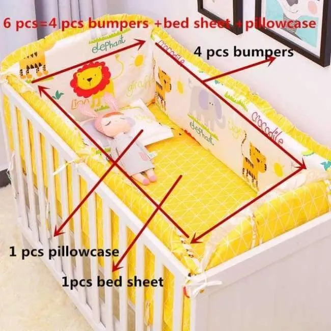 6pcs / set Blau Universum Design Krippe Bettwäsche Set Baumwolle Kleinkind Baby-bettwäsche Enthalten Babybett Stoßstangen Bettlaken kissenbezug