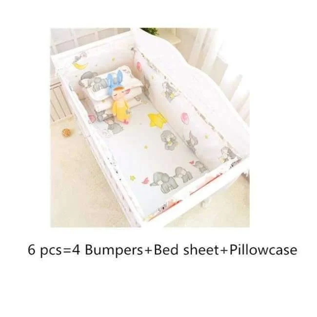 6pcs / set Blau Universum Design Krippe Bettwäsche Set Baumwolle Kleinkind Baby-bettwäsche Enthalten Babybett Stoßstangen Bettlaken kissenbezug