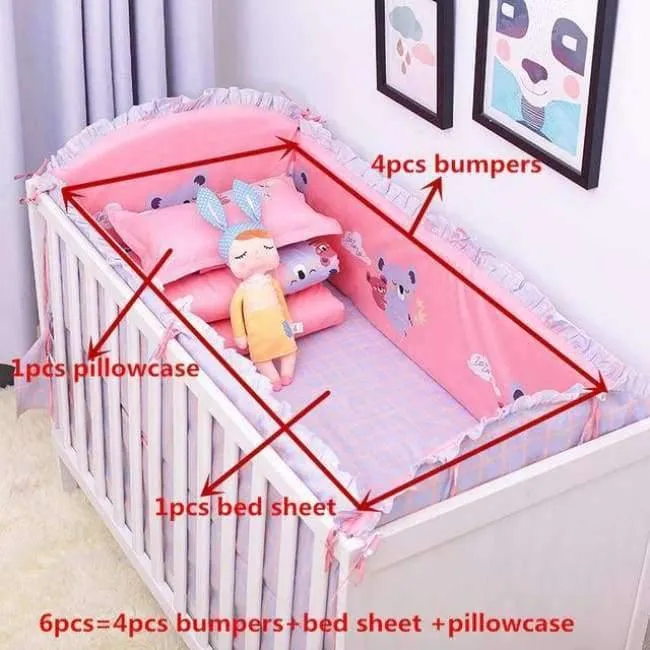 6pcs / set Blau Universum Design Krippe Bettwäsche Set Baumwolle Kleinkind Baby-bettwäsche Enthalten Babybett Stoßstangen Bettlaken kissenbezug