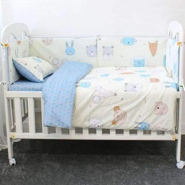 Baby Bettwäschesatz Baumwolle Weiche Atmungsaktive Krippe Kit Enthalten Bettbezug Kissenbezug Bettlaken Kein Füllstoff Nach Maß Brief Stoßstange