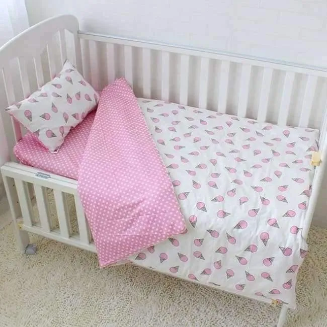 Baby Bettwäschesatz Baumwolle Weiche Atmungsaktive Krippe Kit Enthalten Bettbezug Kissenbezug Bettlaken Kein Füllstoff Nach Maß Brief Stoßstange