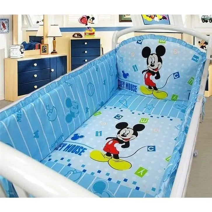 6 / 7pcs Cartoon Babybett Bettwäsche-Set Baby- / Mädchenbett Bettwäsche-Sets Ropa de Cuna, 120 * 60 / 120 * 70cm