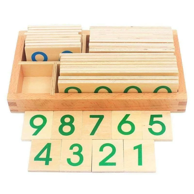 Kinder Holz Montessori Anzahl Digital 1-9000 Karten Spielzeug Für Studenten Lernen Kleine Größe Pädagogisches Frühes Lernspielzeug
