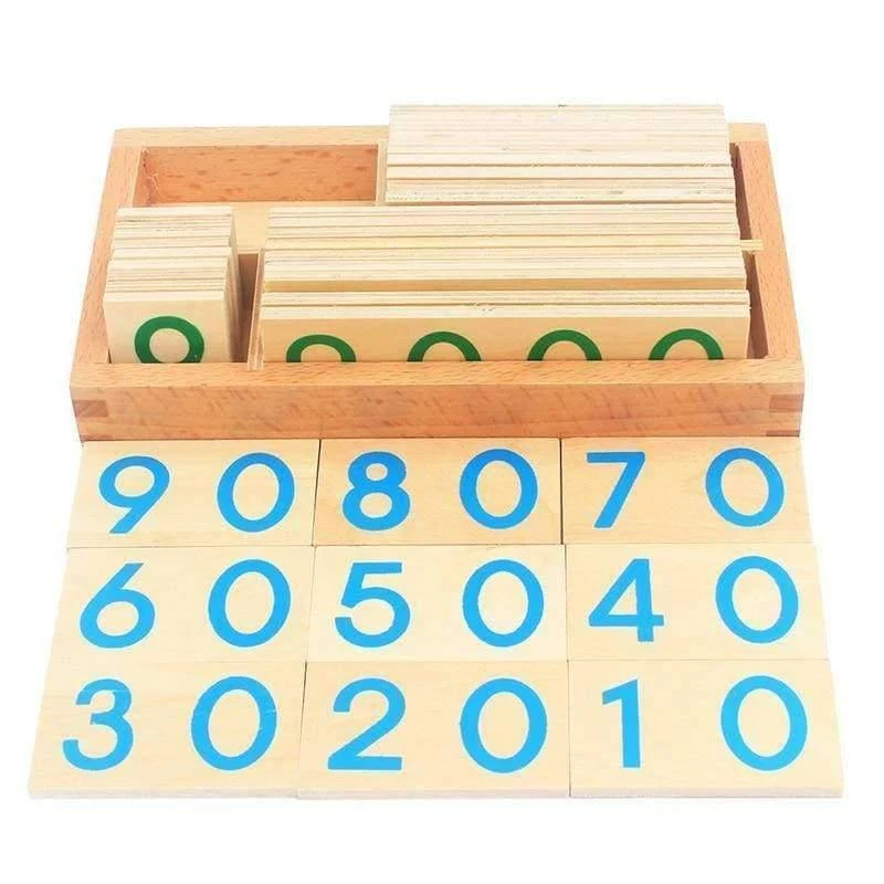 Kinder Holz Montessori Anzahl Digital 1-9000 Karten Spielzeug Für Studenten Lernen Kleine Größe Pädagogisches Frühes Lernspielzeug