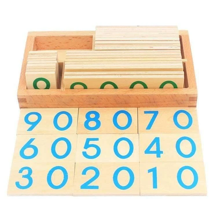 Kinder Holz Montessori Anzahl Digital 1-9000 Karten Spielzeug Für Studenten Lernen Kleine Größe Pädagogisches Frühes Lernspielzeug