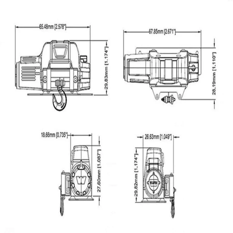 TRX4 KM2 Generation 1 / 10 Simulation RC Klettern Autoradio Vollmetallwinde D90 SCX10 Elektrische Winde