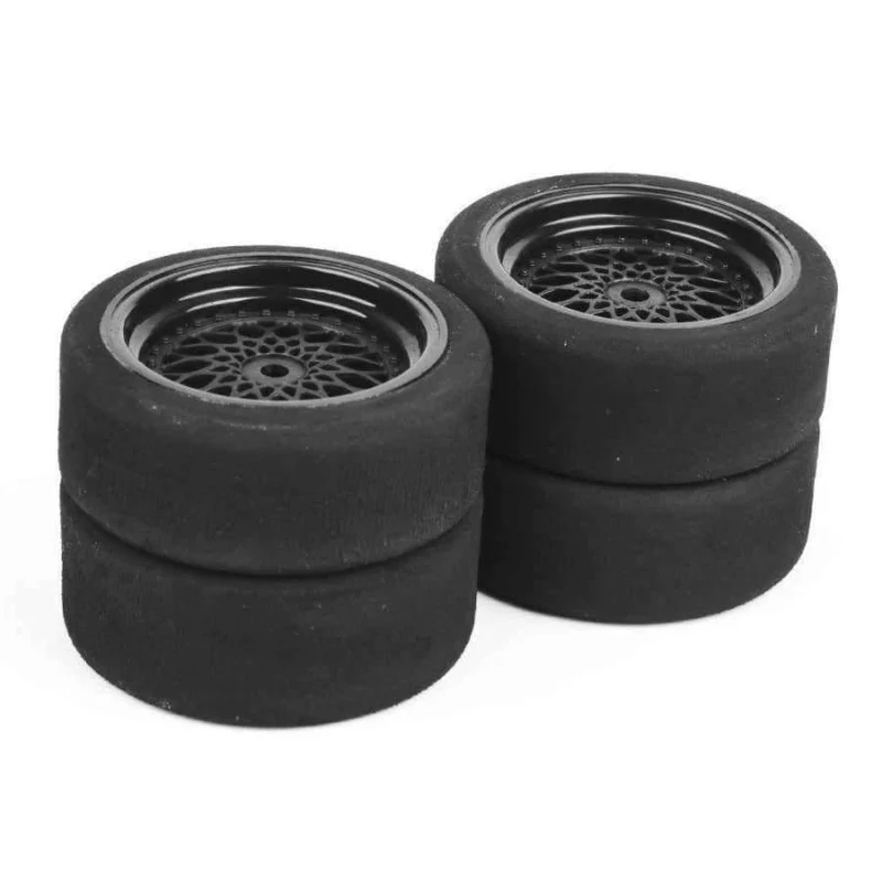4pcs / lot Rc Autoreifen 3mm Offset Schwamm Reifen Felge Fit HSP HPI 1 / 10 Skala On-Road Rennwagen Spielzeug Einzigartige Schaumreifen 23001