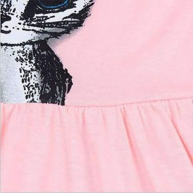 Summer girl dress cat print grey baby girl dress children clothing children dress 0-8years kids dresses