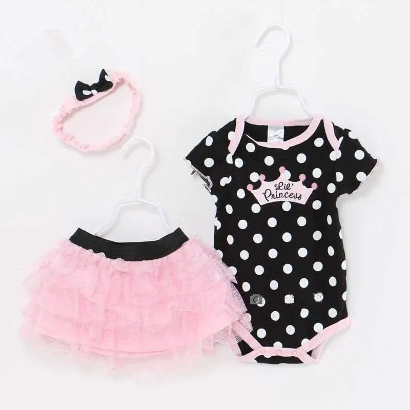 Baby Girl Clothes Newborn 3 Piece Suits Short Romper +Tutu Skirt + Headband Summer Girls Clothing sets for Infant Outfits