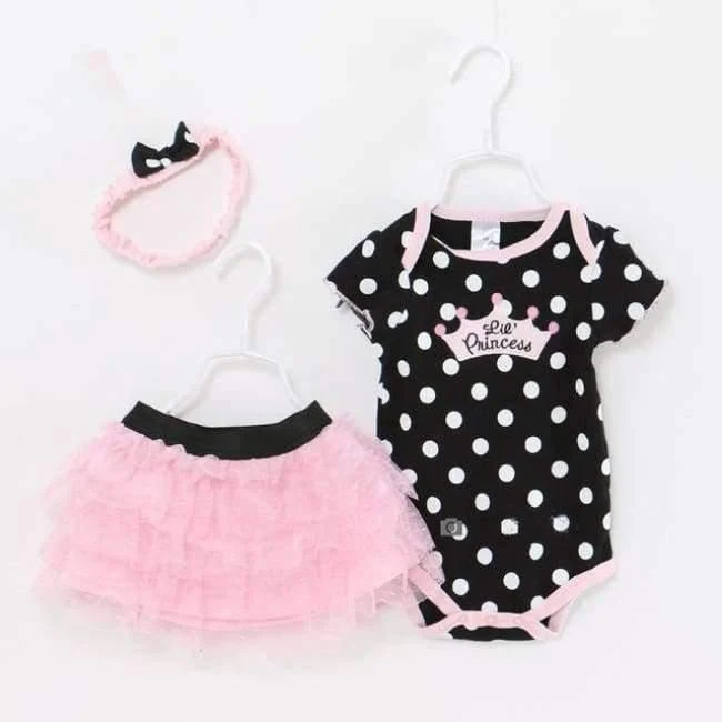 Baby Girl Clothes Newborn 3 Piece Suits Short Romper +Tutu Skirt + Headband Summer Girls Clothing sets for Infant Outfits