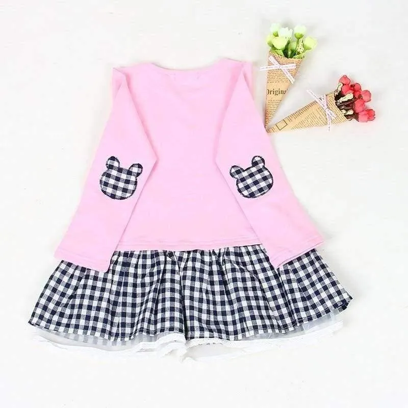 Quality Spring Baby Girl Clothes Girl Baby Dress Long Sleeve Cartoon Embroiderie Bunny Princess Dress Clothes 3 Designs