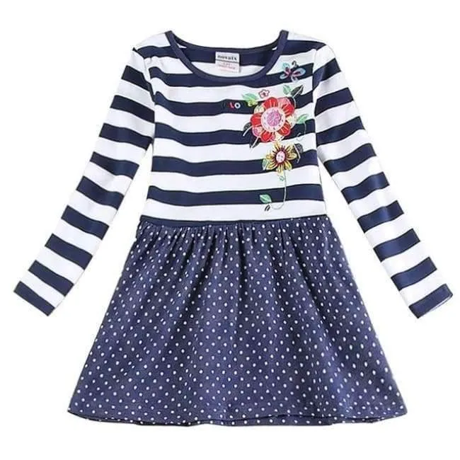 New Kids Clothes Baby Girls Dress Child Floral Clothing for Girls Long Seeve Flower Princess Party Dress