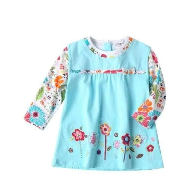 New Kids Clothes Baby Girls Dress Child Floral Clothing for Girls Long Seeve Flower Princess Party Dress