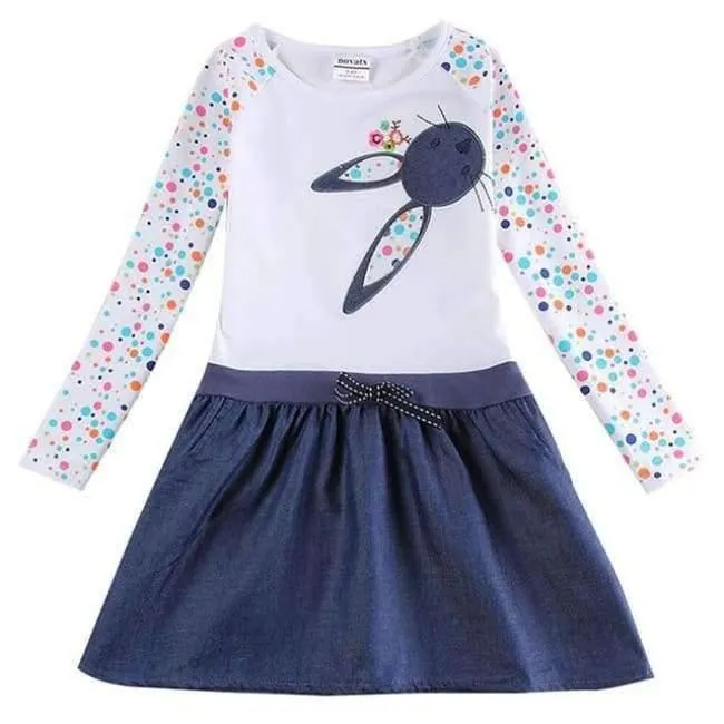 New Kids Clothes Baby Girls Dress Child Floral Clothing for Girls Long Seeve Flower Princess Party Dress