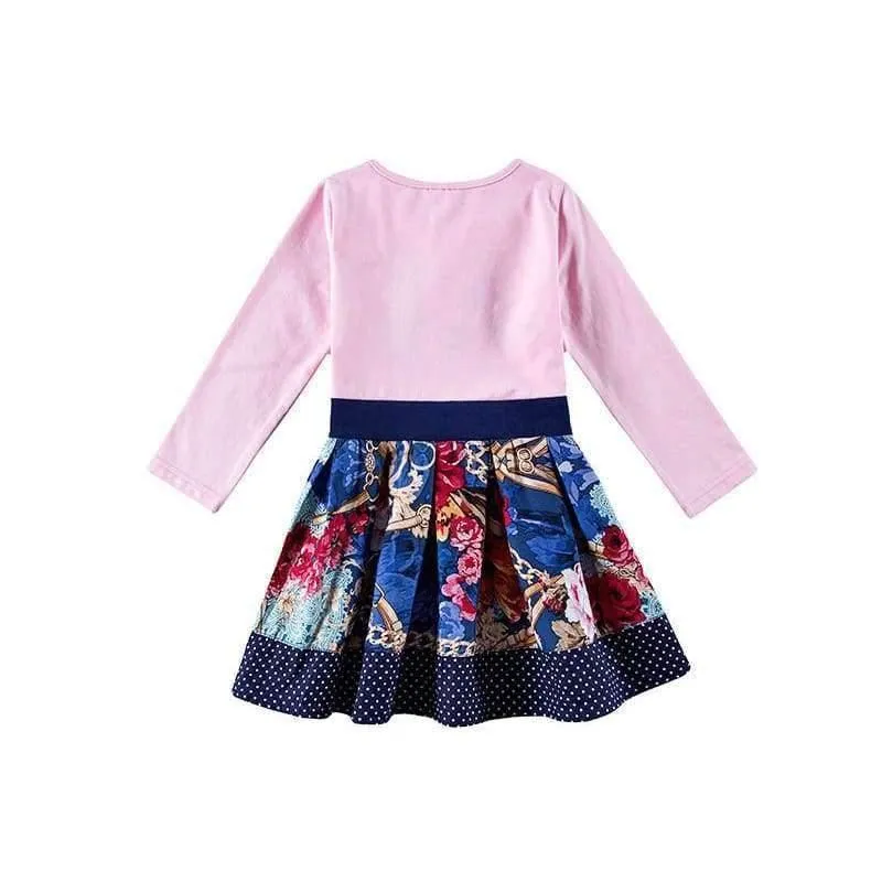 New Kids Clothes Baby Girls Dress Child Floral Clothing for Girls Long Seeve Flower Princess Party Dress