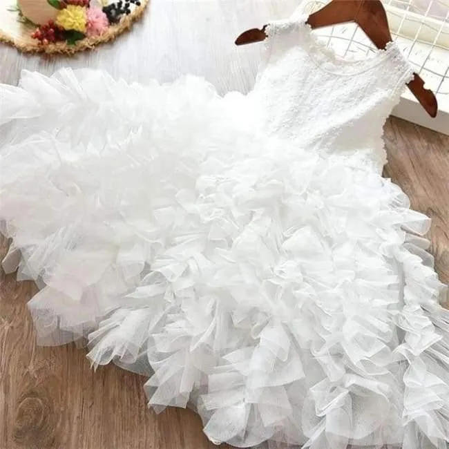 Children Formal Clothes Kids Fluffy Cake Smash Dress Girls Clothes For Christmas Halloween Birthday Costume Tutu Lace Outfits 8T