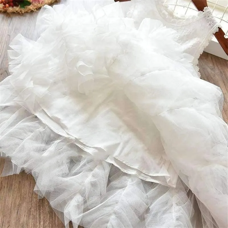 Children Formal Clothes Kids Fluffy Cake Smash Dress Girls Clothes For Christmas Halloween Birthday Costume Tutu Lace Outfits 8T