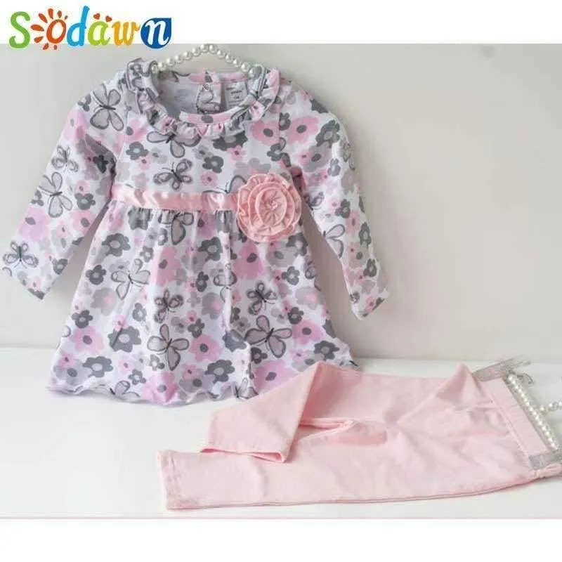Baby Girl Floral Clothes Set Newborn Toddler Cotton Suit Kids Girl Outfits Spring Tracksuit Infant Clothing Set