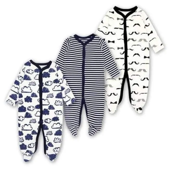 3 Pack Baby Girls Boy Clothes Newborn Pajamas Toddler Infant Sleepwear 0-12 Months Baby Romper Babies Clothing Set