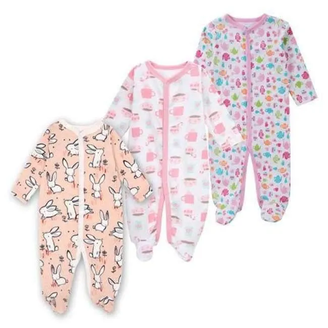3 Pack Baby Girls Boy Clothes Newborn Pajamas Toddler Infant Sleepwear 0-12 Months Baby Romper Babies Clothing Set