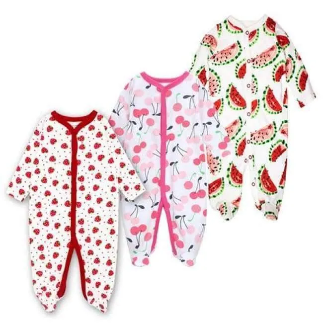 3 Pack Baby Girls Boy Clothes Newborn Pajamas Toddler Infant Sleepwear 0-12 Months Baby Romper Babies Clothing Set