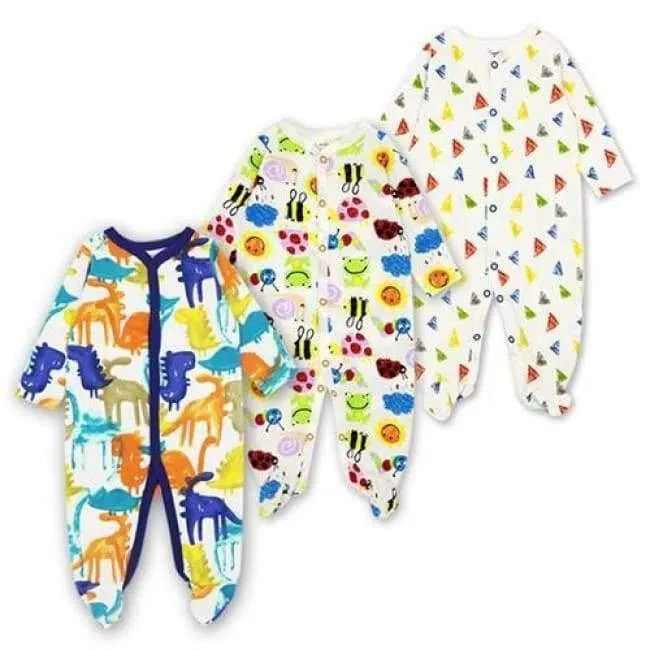 3 Pack Baby Girls Boy Clothes Newborn Pajamas Toddler Infant Sleepwear 0-12 Months Baby Romper Babies Clothing Set
