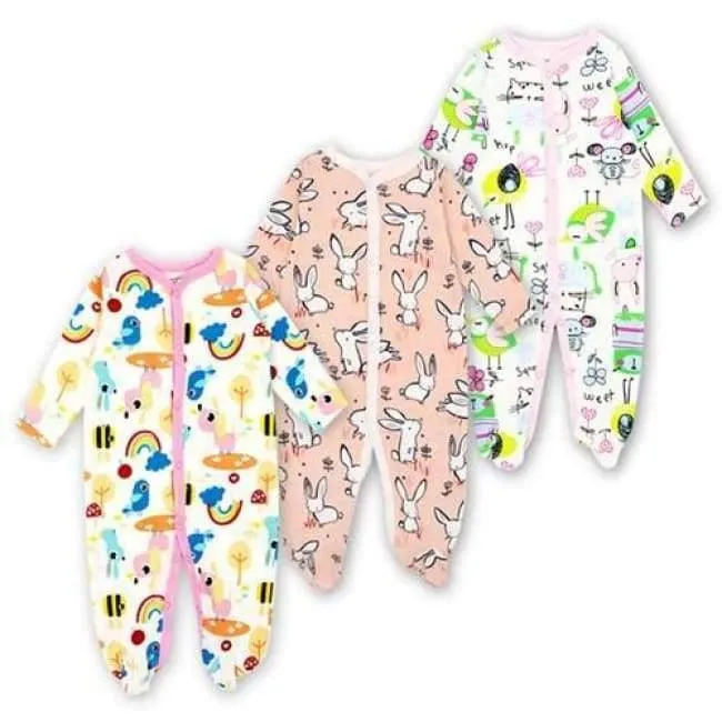 3 Pack Baby Girls Boy Clothes Newborn Pajamas Toddler Infant Sleepwear 0-12 Months Baby Romper Babies Clothing Set