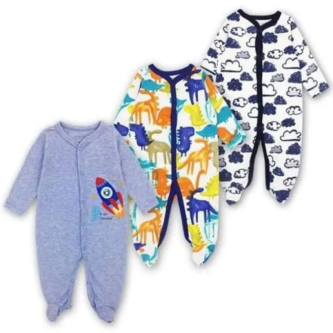 3 Pack Baby Girls Boy Clothes Newborn Pajamas Toddler Infant Sleepwear 0-12 Months Baby Romper Babies Clothing Set