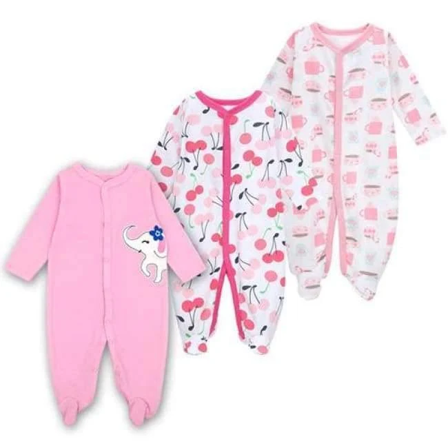 3 Pack Baby Girls Boy Clothes Newborn Pajamas Toddler Infant Sleepwear 0-12 Months Baby Romper Babies Clothing Set