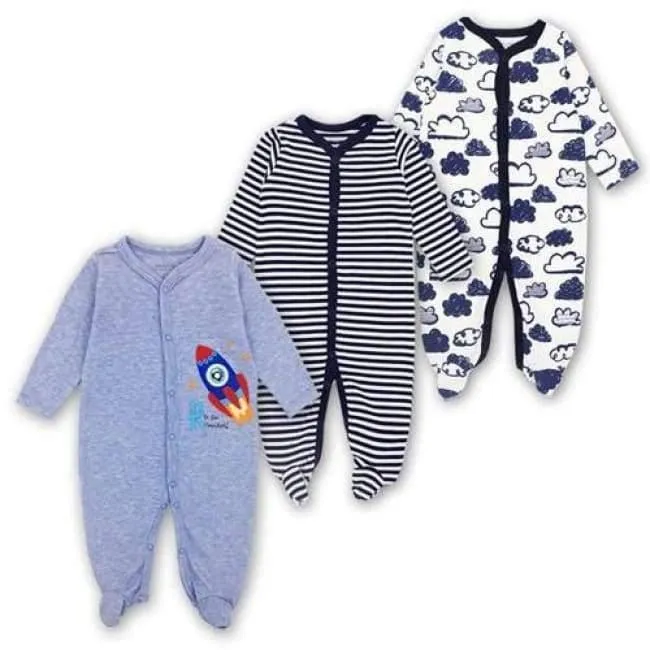3 Pack Baby Girls Boy Clothes Newborn Pajamas Toddler Infant Sleepwear 0-12 Months Baby Romper Babies Clothing Set