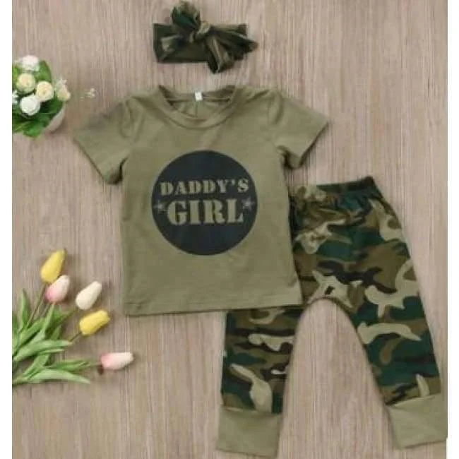 Baby Girls Boys Clothes Set New Summer Newborn Baby Girl Clothing Short Sleeve T Shirt Pant Toddler Camouflage Outfits Set