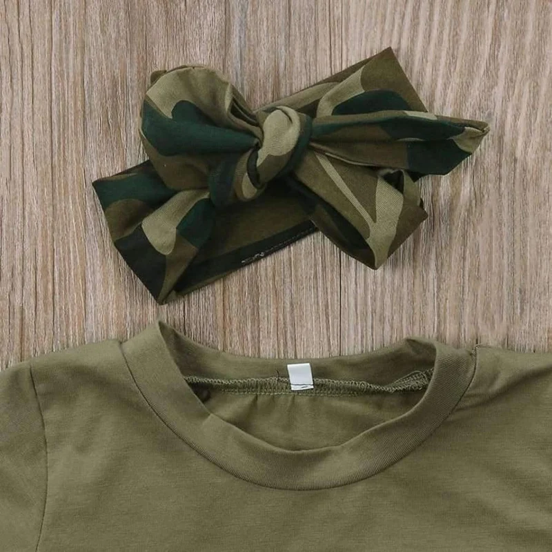 Baby Girls Boys Clothes Set New Summer Newborn Baby Girl Clothing Short Sleeve T Shirt Pant Toddler Camouflage Outfits Set