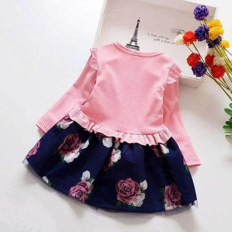 Baby spring Girl Dress Christmas Party Dresses Kids Girls Floral Clothes Children Girl Dress baby girl clothing dress