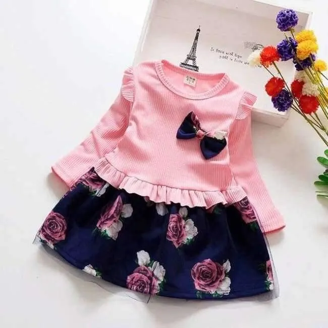 Baby spring Girl Dress Christmas Party Dresses Kids Girls Floral Clothes Children Girl Dress baby girl clothing dress