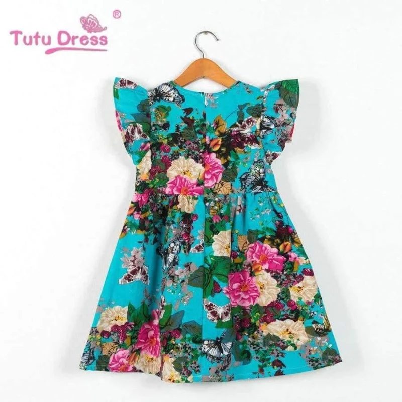 Summer Girls Dress Floral Print Princess Dresses For Baby Girls Designer Formal Party Dress Kids Clothes