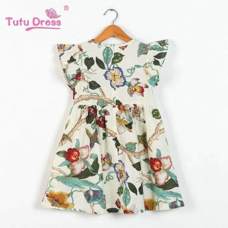 Summer Girls Dress Floral Print Princess Dresses For Baby Girls Designer Formal Party Dress Kids Clothes