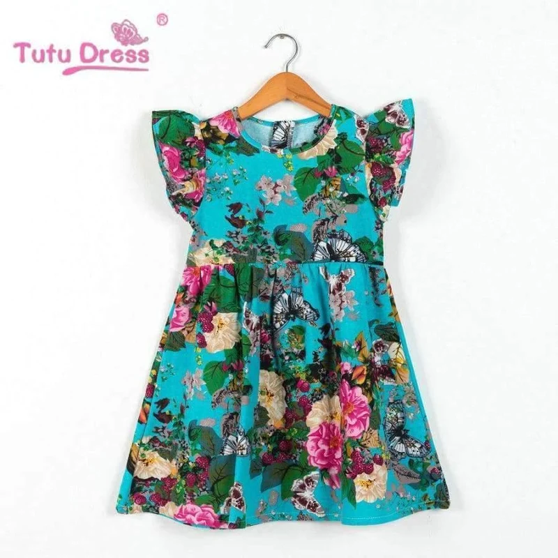 Summer Girls Dress Floral Print Princess Dresses For Baby Girls Designer Formal Party Dress Kids Clothes
